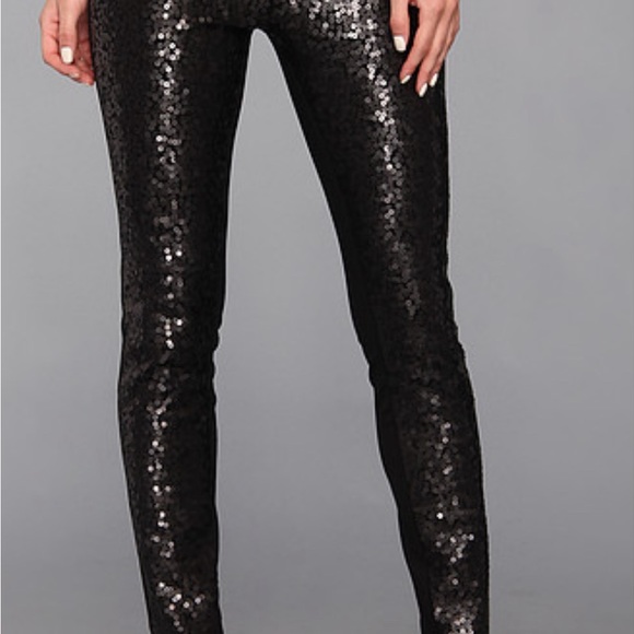 Paige sequined front black pant. - Picture 2 of 13